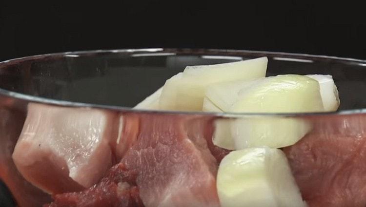 Large cut also onion.