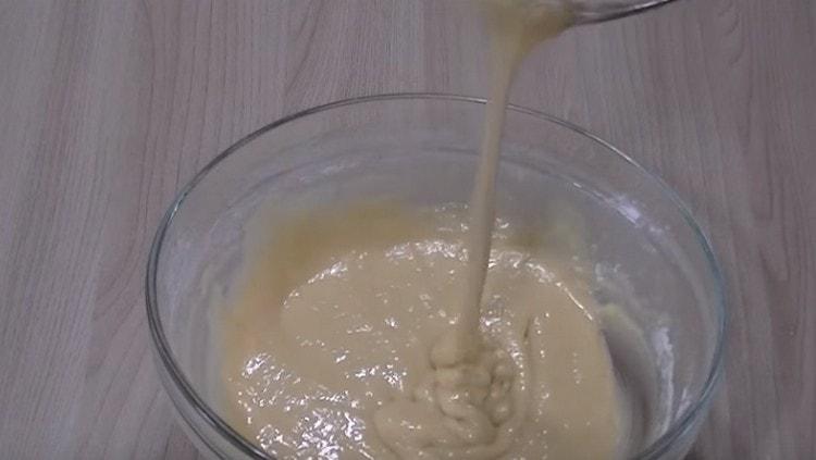 Gently mix the dough until smooth.