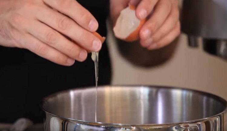 Carefully separate the whites from the yolks.