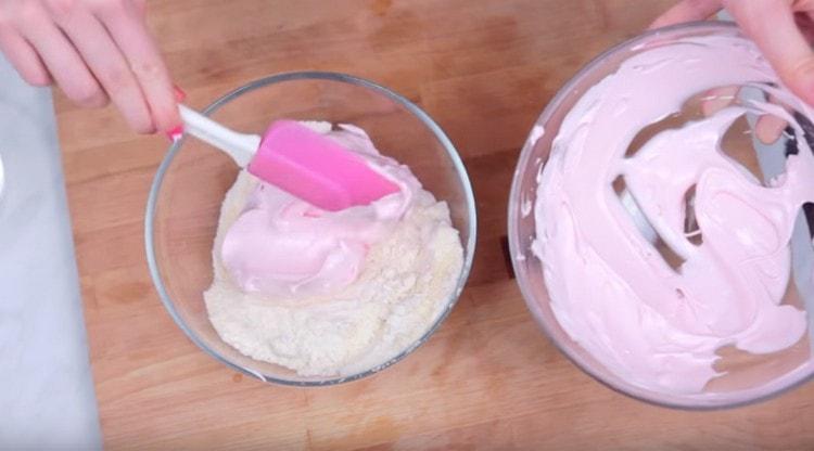 Gently stir the meringue into the almond flour