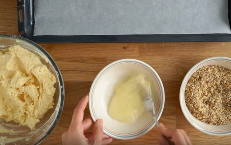 Beat egg whites lightly.