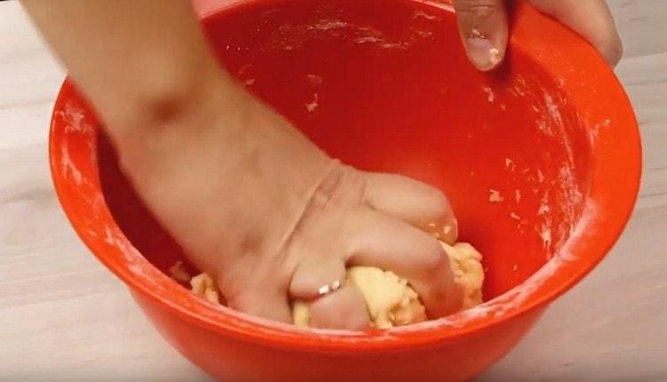 Knead pliable soft dough.