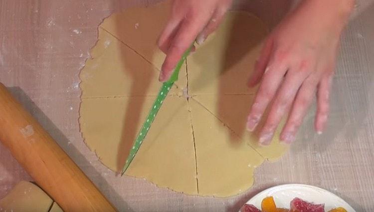 The circle is cut into sectors.