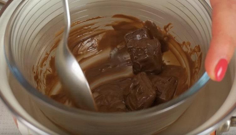 Just like white, melt dark chocolate.