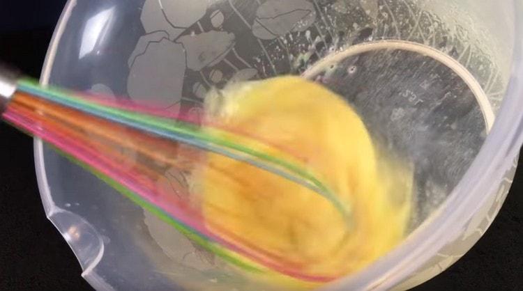 Whisk these ingredients with a whisk.