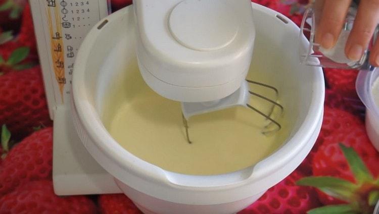 Add vanilla sugar and soda.