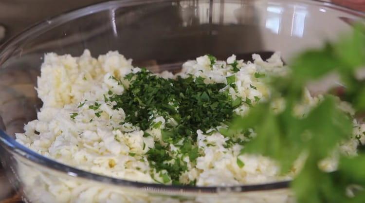 Grind the greens and add it to the filling.