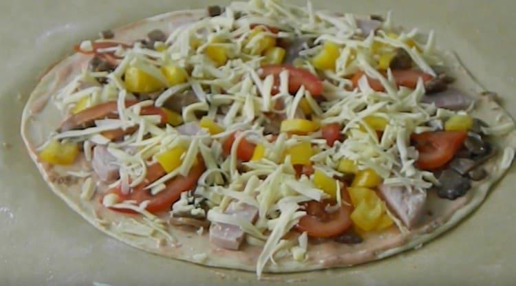 Sprinkle it all with cheese on top.