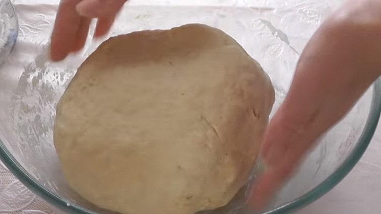 Knead the soft dough and leave it to rise in a warm place.