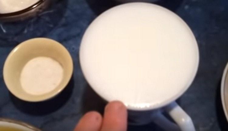 Mix milk with water.