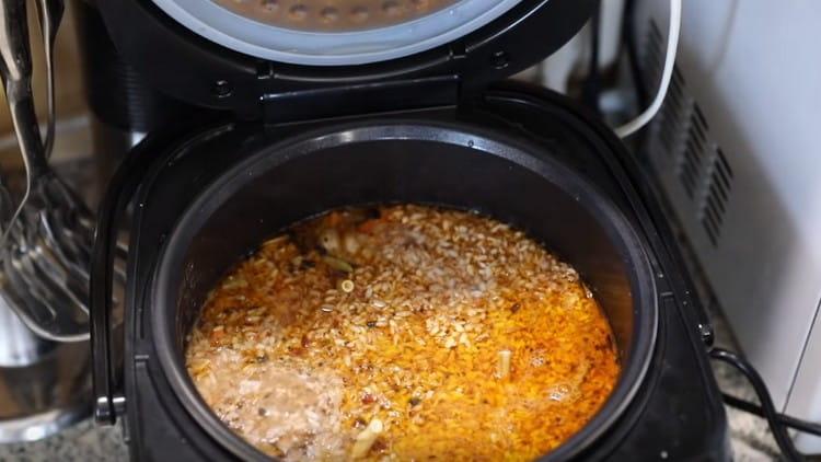 We give pilaf boil for about 10 minutes.