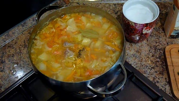 Add salt, peppercorns, and bay leaf.