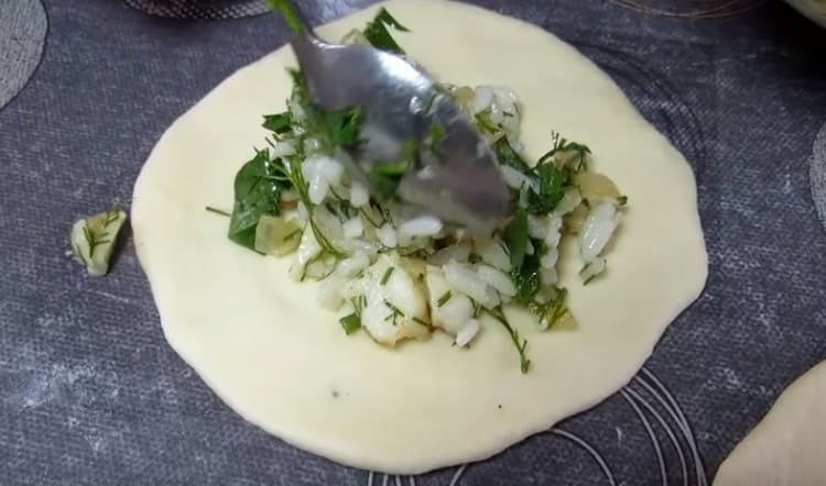 Put the filling on the center of the tortillas.