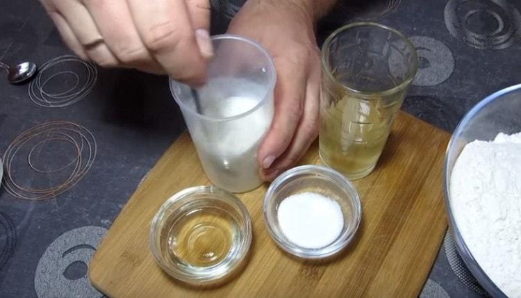 Dissolve the yeast in warm milk.