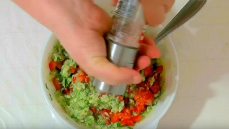 Add the tomato to an almost ready sauce, salt and pepper to taste.