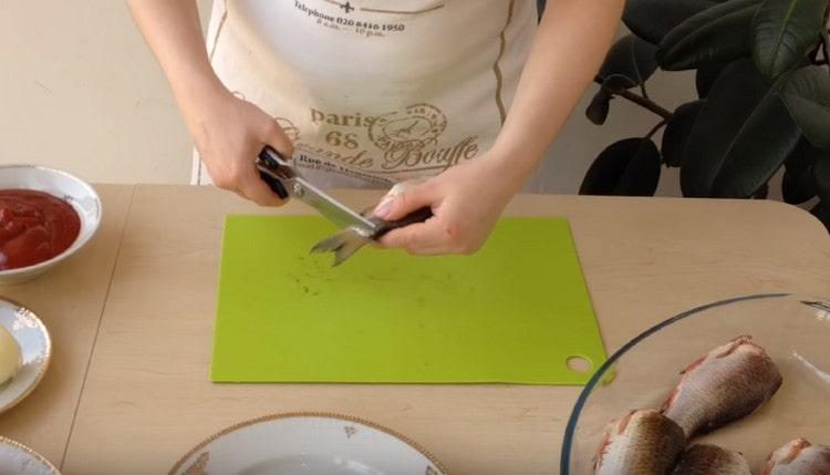 We clean and gut the fish.