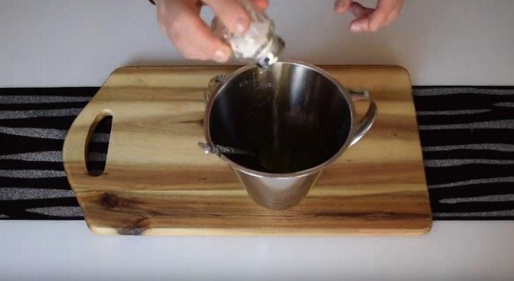 Add garlic and salt, mix.