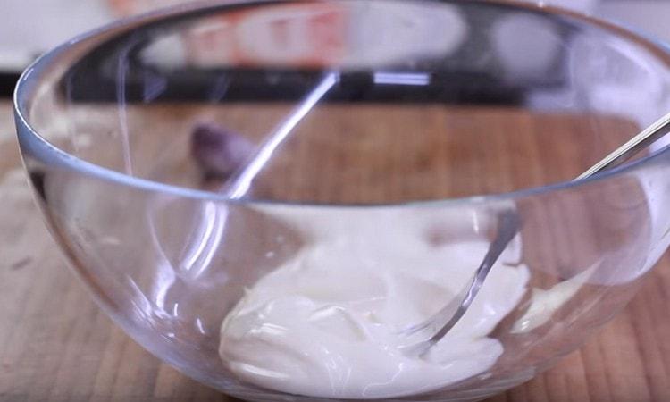 For sauce, take mayonnaise.