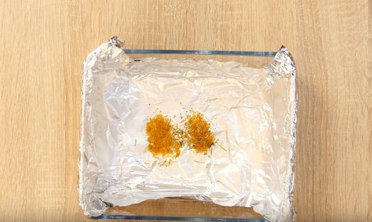 Sprinkle foil also seasoning for fish.
