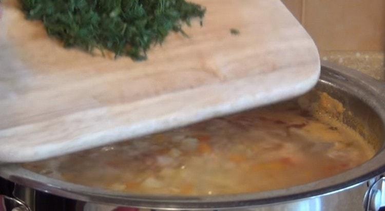 At the end, add the greens.