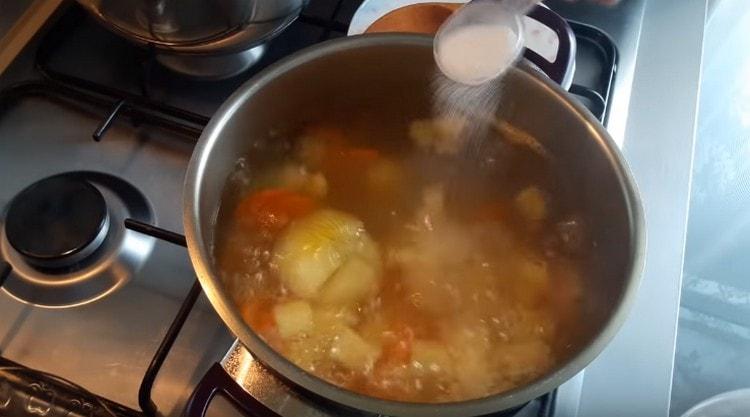 Salt the dish to taste.