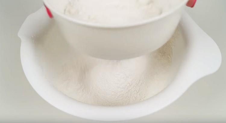 Sift the flour.