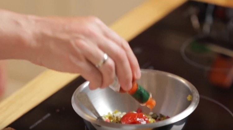 For the sake of spice, add the Tabasco sauce.