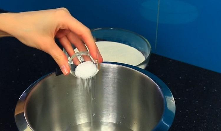 Mix water with salt.