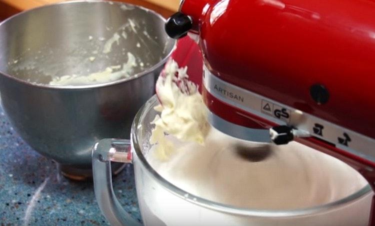 Add the oil base to the proteins and beat for a few more minutes.