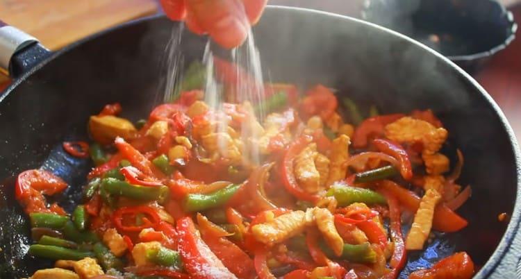 Salt the dish to taste.