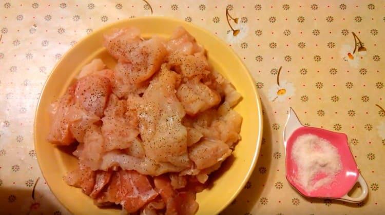 Salt and pepper the fillet.