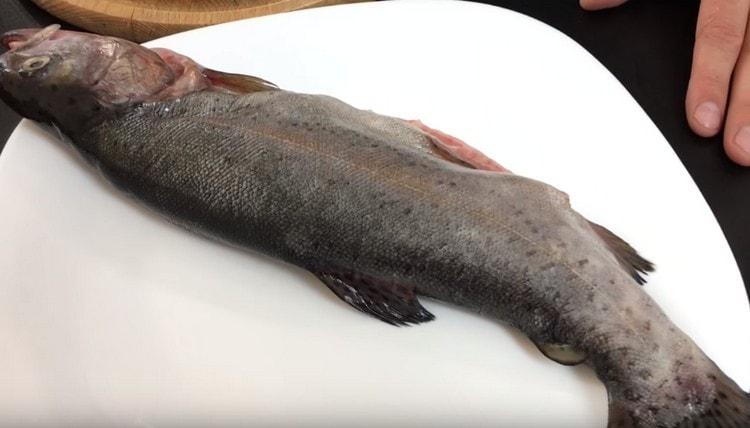 Trout is gutted, cleaned, mine.