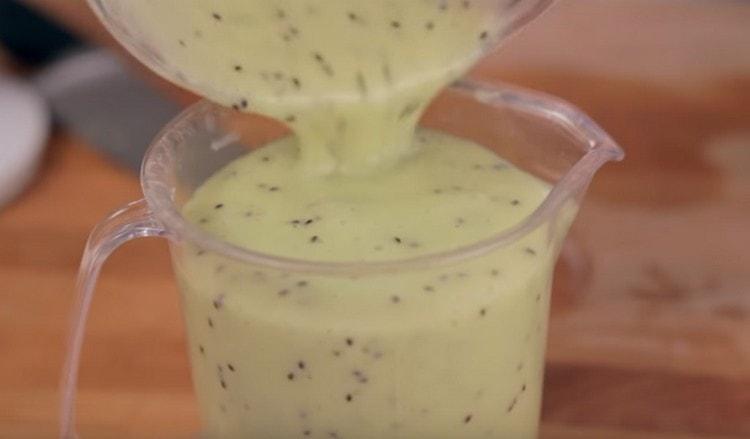 Pour the resulting drink into another container and wash the blender bowl.