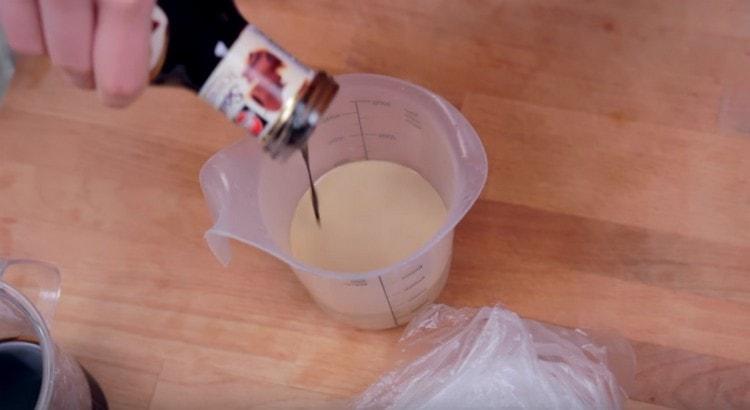 Add cream, ice, chocolate syrup.