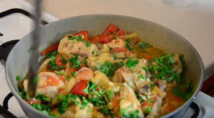 Mix the dish, try the salt.