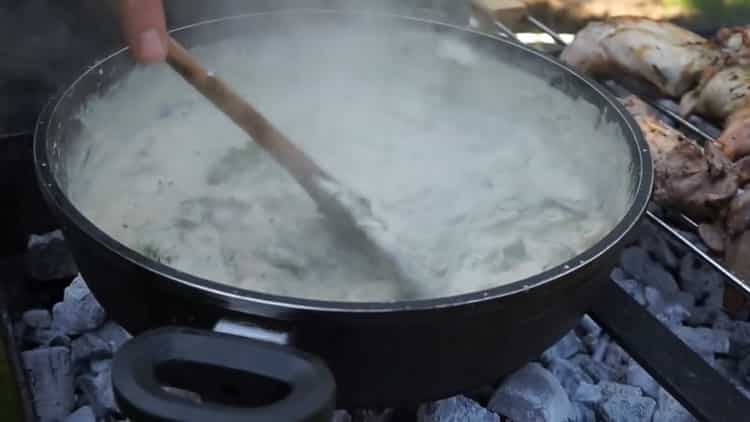 For making barbecue skewers. add greens