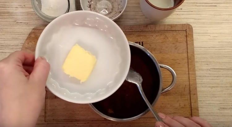 To make chocolate fudge, we take butter, cocoa, sugar.