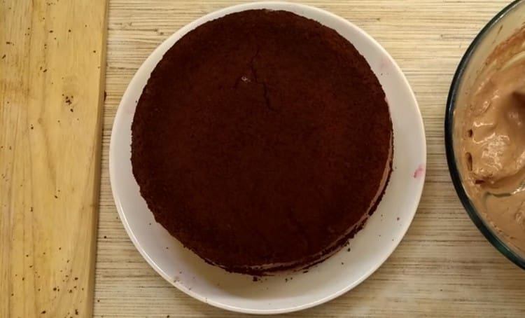 Cover the cake with the last cake.