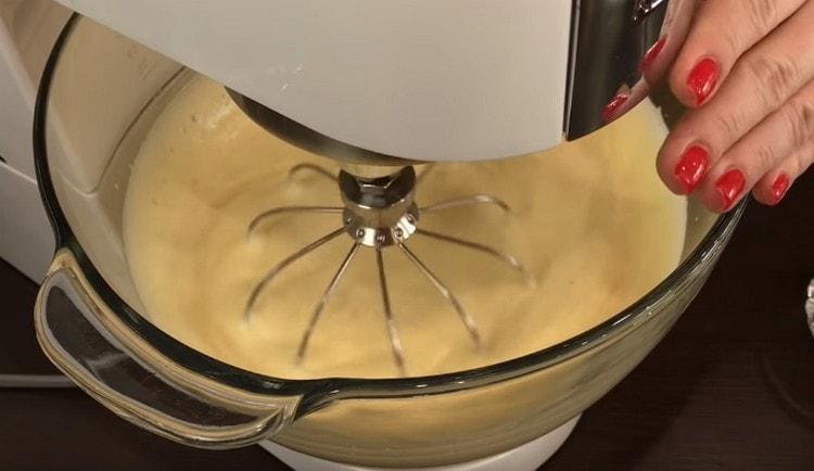 Beat eggs until fluffy.