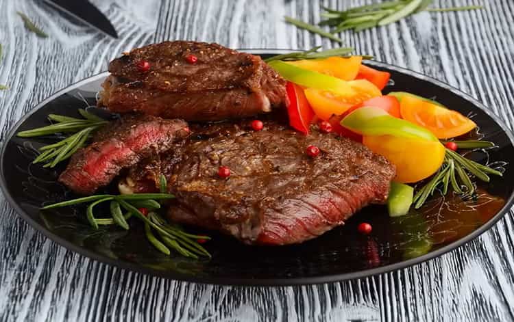 beef entrecote is ready