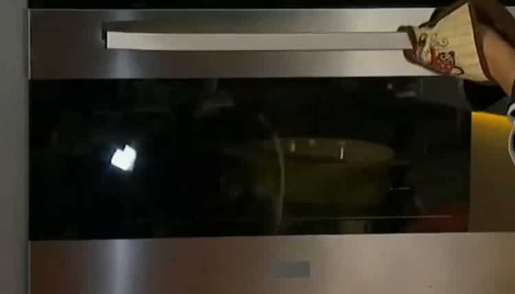 According to the recipe, to prepare the hake fillet, preheat the oven