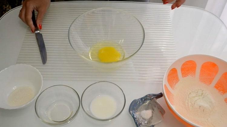 To make biscuit cookies, prepare the ingredients