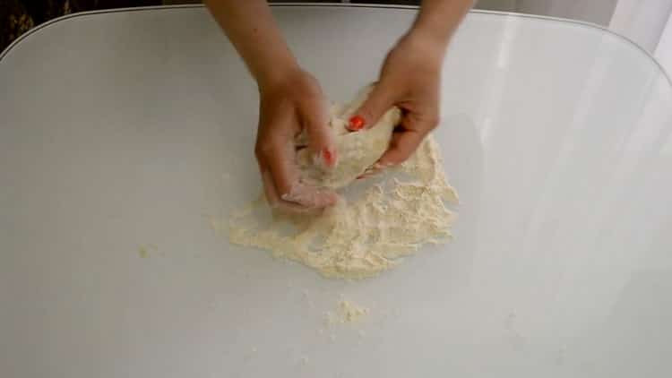 To make biscuit cookies, knead the dough