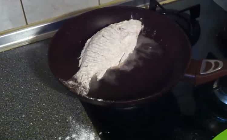 To prepare fried fish, prepare a breading