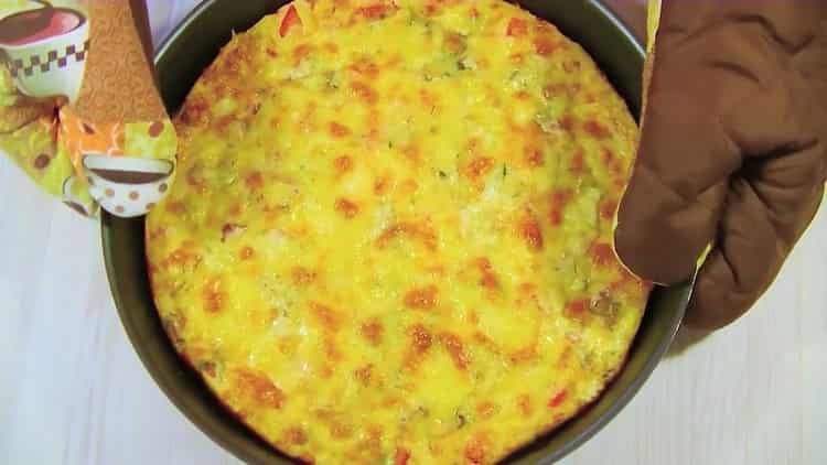 Oven-filled jellied pizza ready