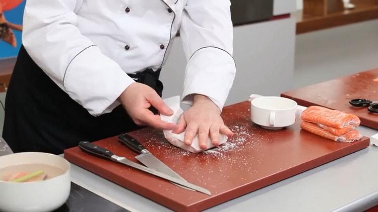 put the fish in parchment and wrap