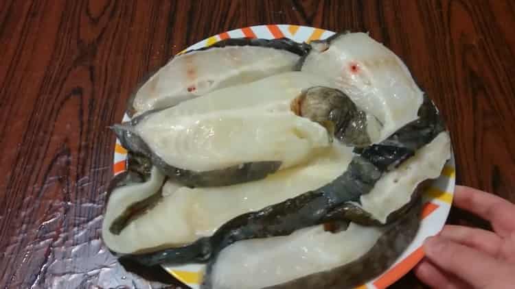 To prepare catfish steak, prepare the ingredients