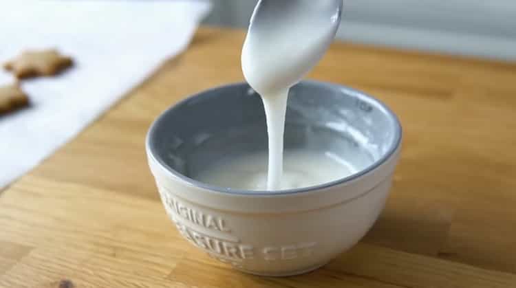 To make gingerbread cookies, prepare the icing