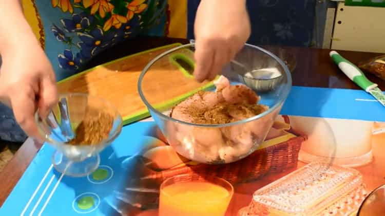 To prepare chicken carpaccio, prepare everything you need