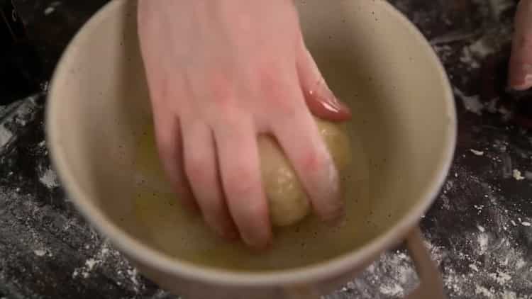 To make a classic pizza, make olive oil